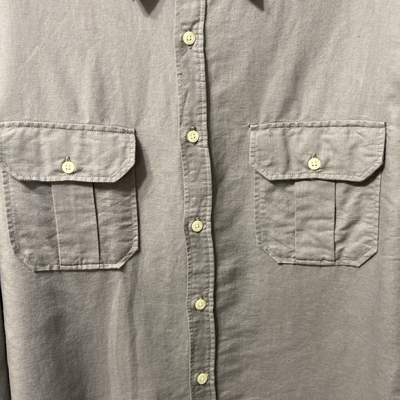 OLD NAVY,ON,MEN,GRAY,LINEN BLEND,BUTTON UP,LONG SLEEVE SHIRT.SIZE-XL. - Picture 10 of 13
